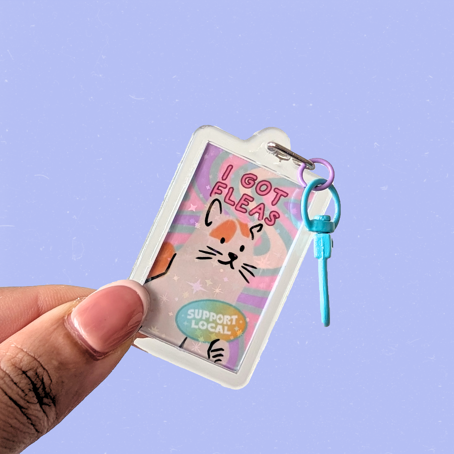 Adorkable Cat Pastel Charm Keychain — Support Small Biz I Got Fleas