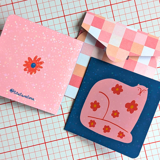 Funky Cat Square Card — Flower Power Cat