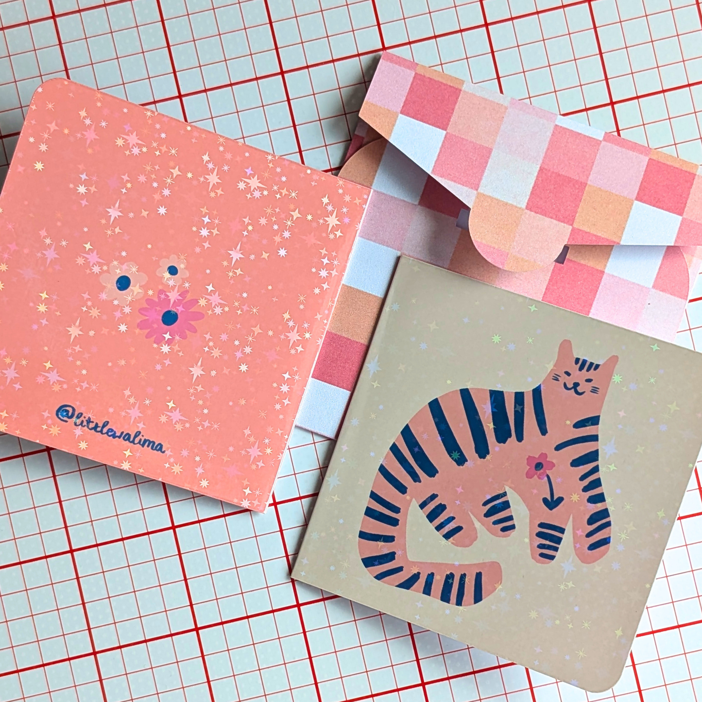 Funky Cat Square Card — Sweetpea Kitty