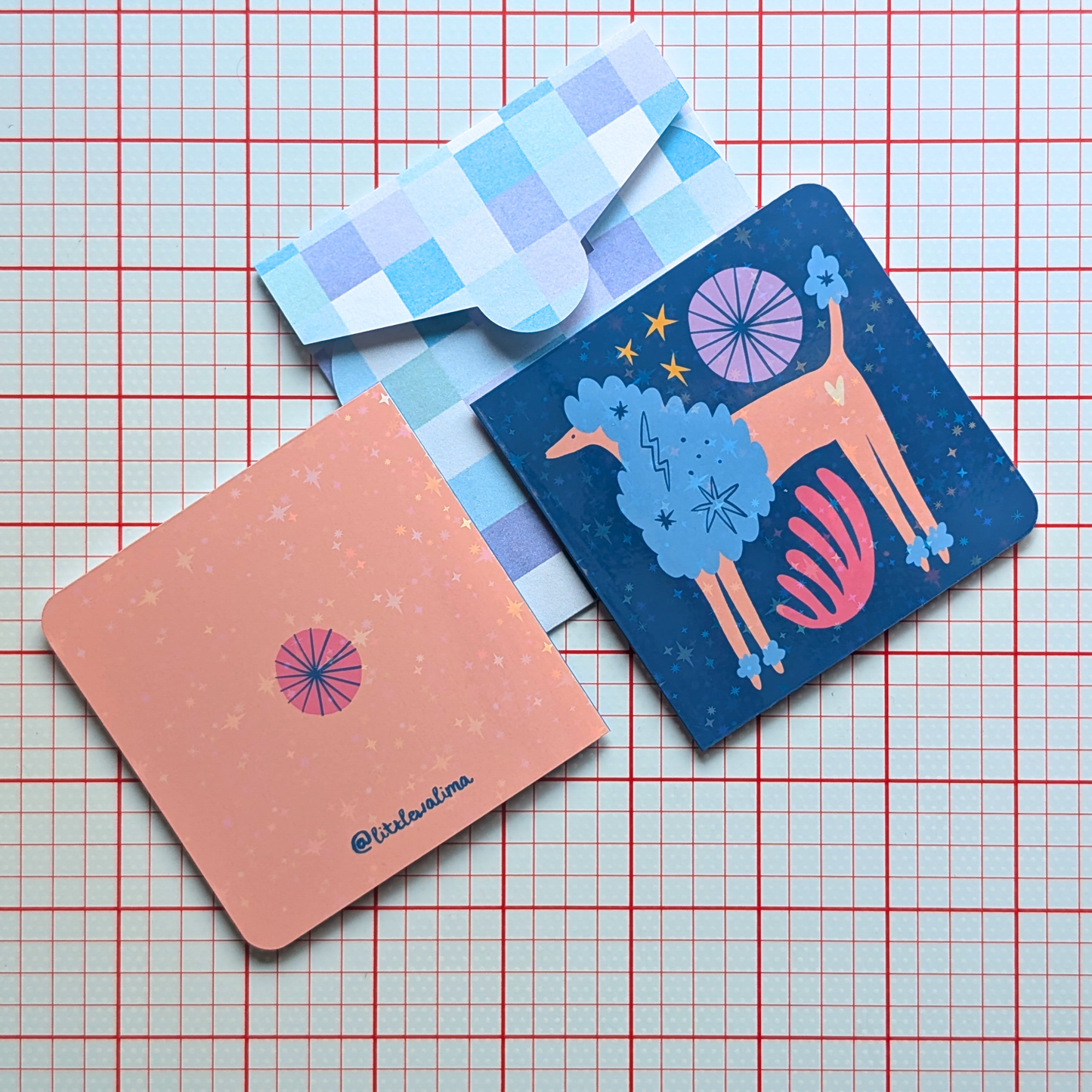 Funky Dog Square Card — Pomp Poodle