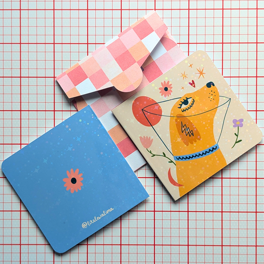 Funky Dog Square Card — Happy Healing Pup