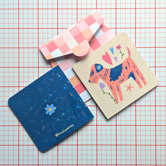 Funky Dog Square Card — Beardie Sweetheart