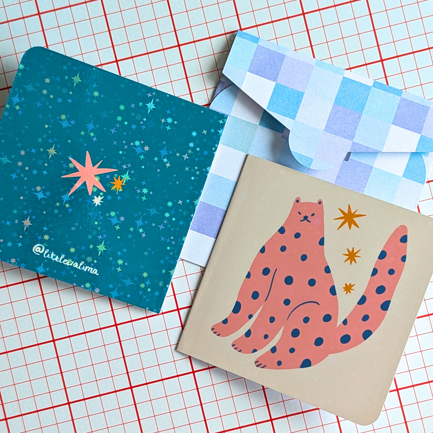 Funky Cat Square Card — Stardust Kitty