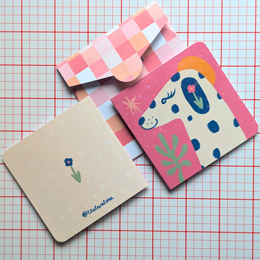 Funky Dog Square Card — Pretty in Polka
