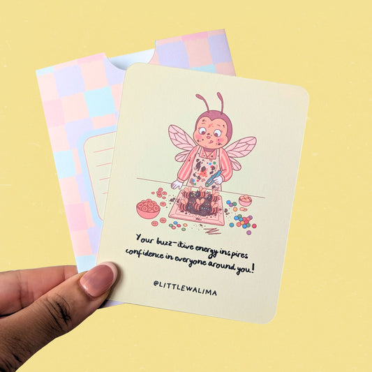 Punny Praise for Teacher Medium Card — Teacher Bee