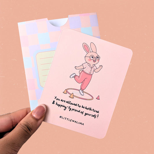 Punny Praise for Teacher Medium Card — Teacher Bunny