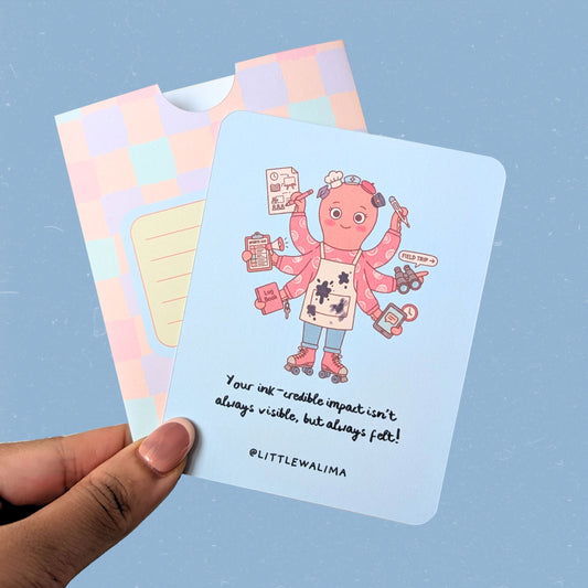 Punny Praise for Teacher Medium Card — Teacher Octopus