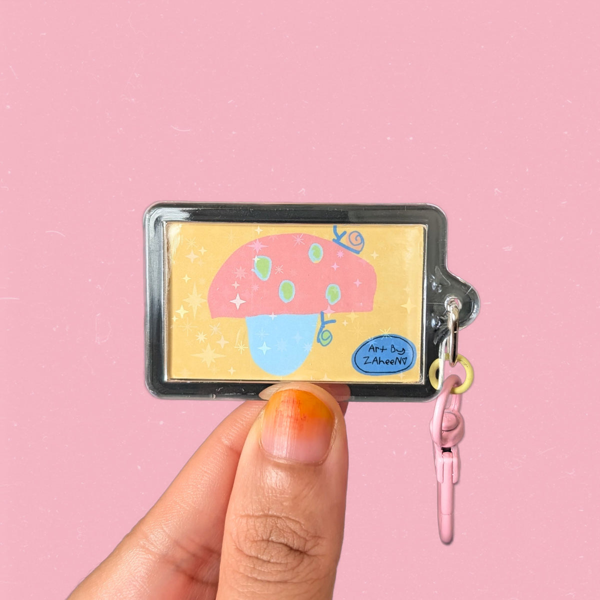 ARTBYZAHEEN©️Cute Kids Art Mix & Match Acrylic Keychain — A Blue Car