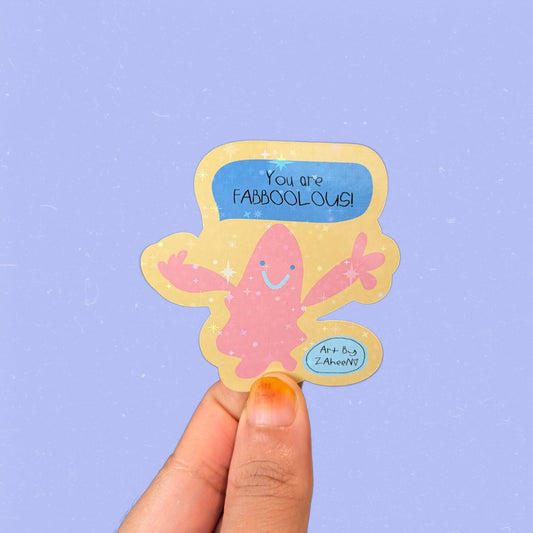 ARTBYZAHEEN©️ Punny Kids Art Fridge Magnet — You Are FABBOOLOUS!