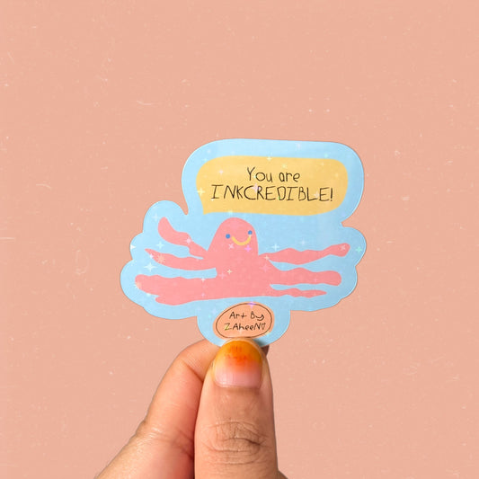 ARTBYZAHEEN©️ Punny Kids Art Fridge Magnet — You Are INKCREDIBLE!