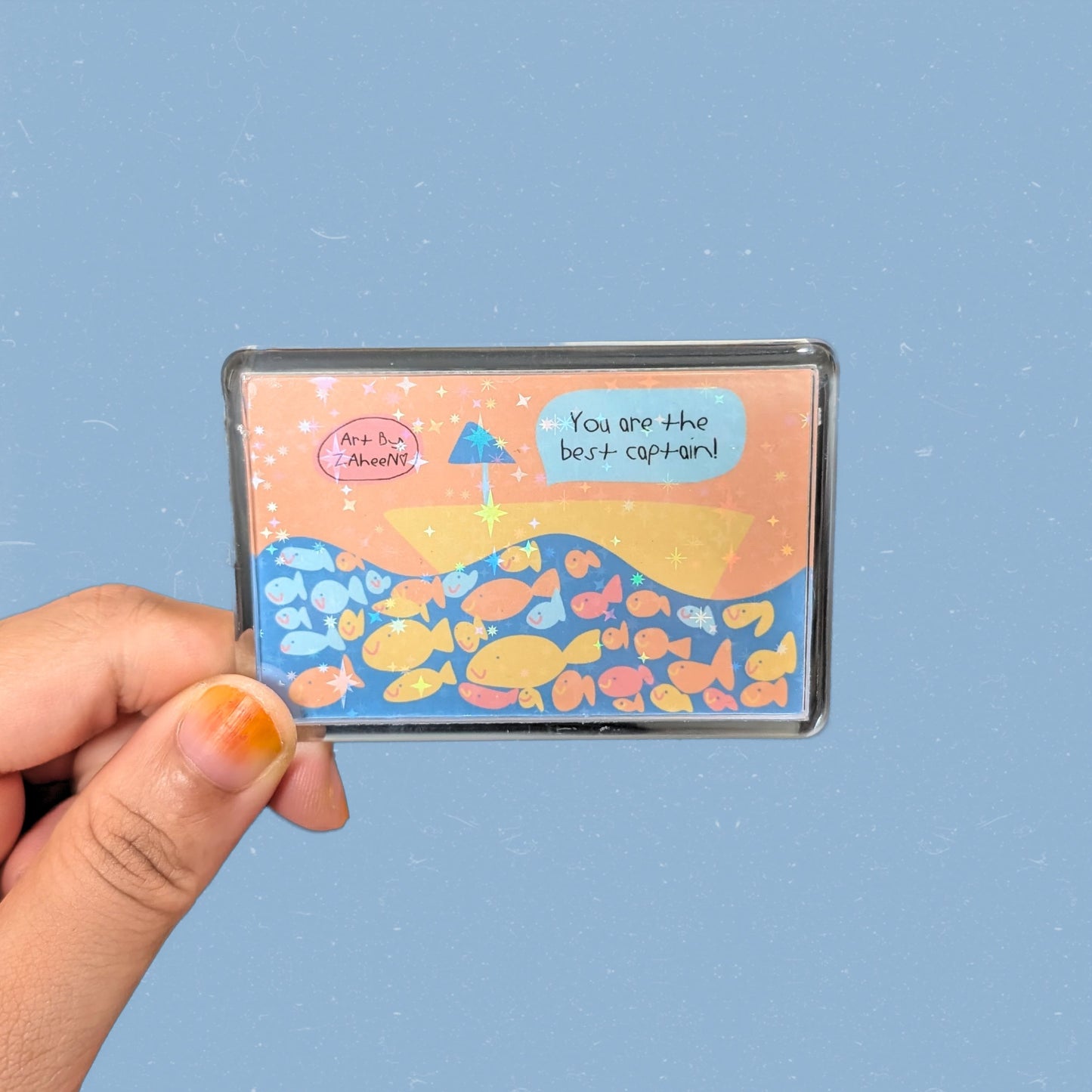 ARTBYZAHEEN©️ Cute Kids Art Acrylic Case Fridge Magnet — You are the best captain!