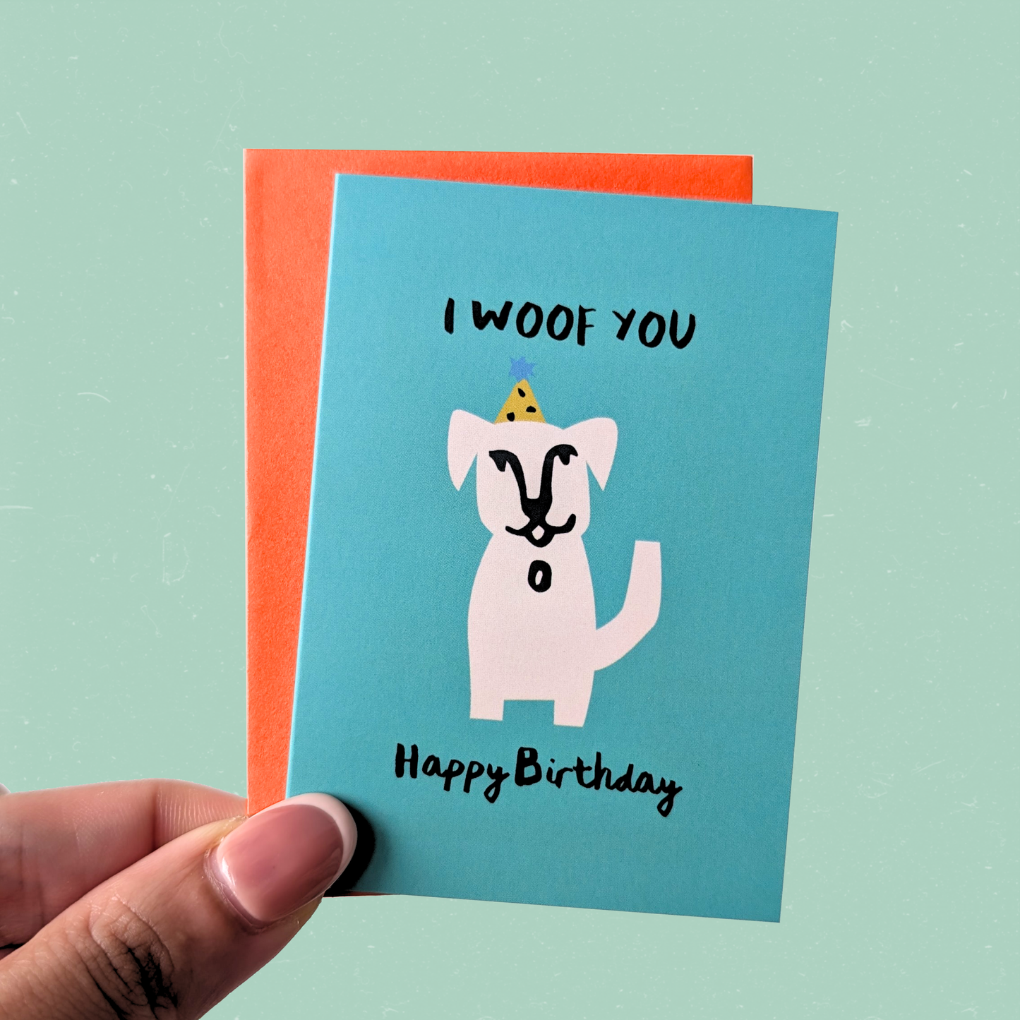 Birthday Animal Mini Card — I Woof You Dog