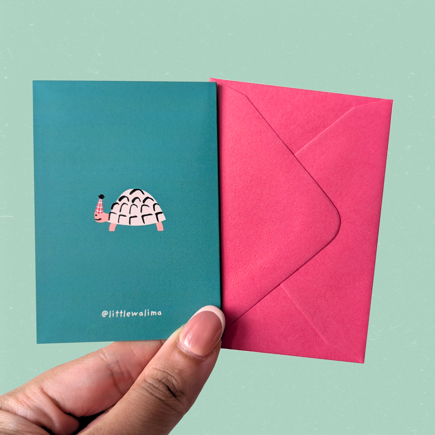 Birthday Animal Mini Card — Slow Down Tortoise