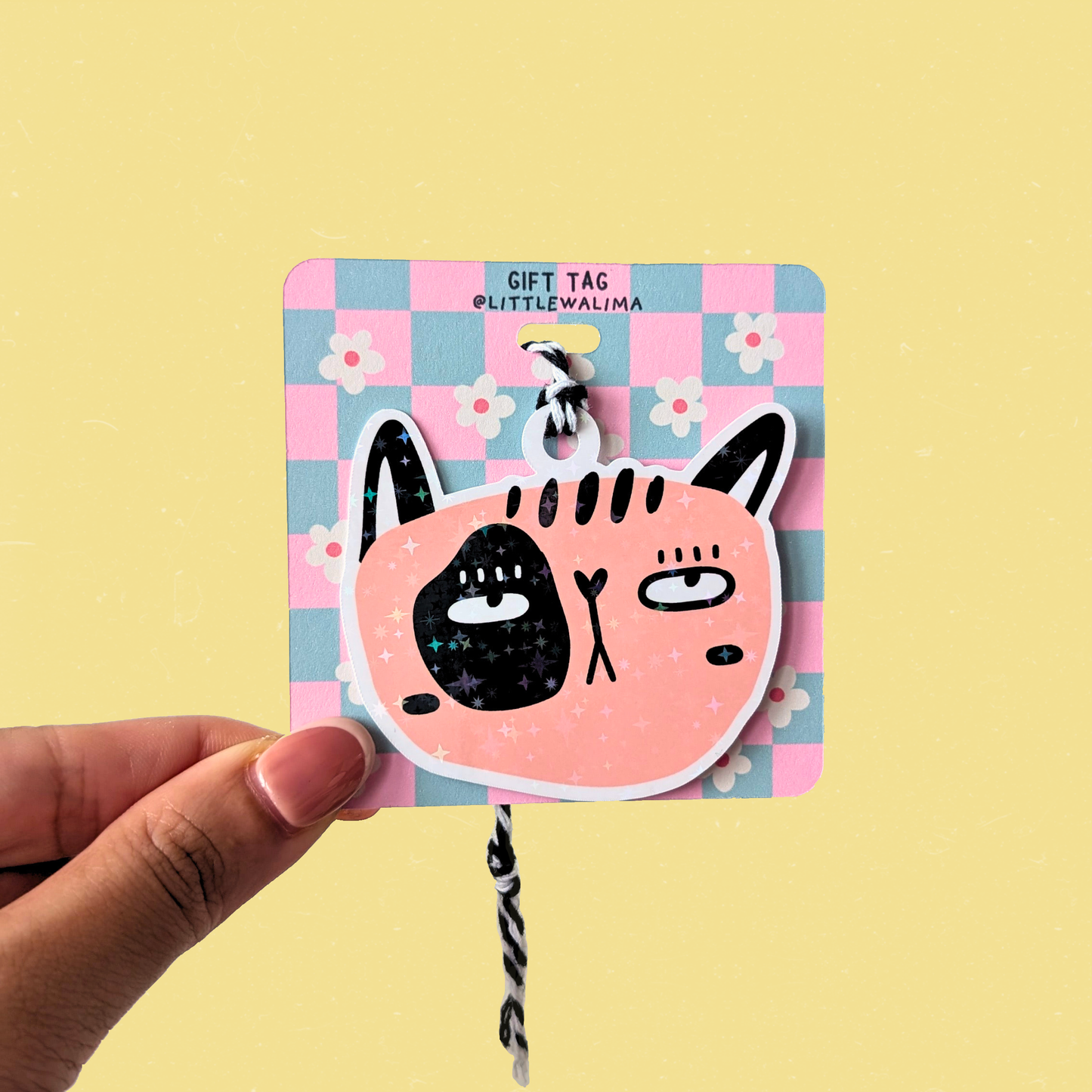 Judgy Cat Face Gift Tag — Nope