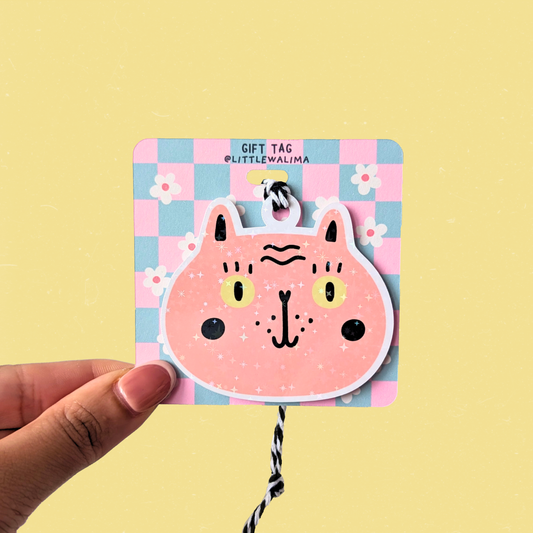 Judgy Cat Face Gift Tag — Target Locked