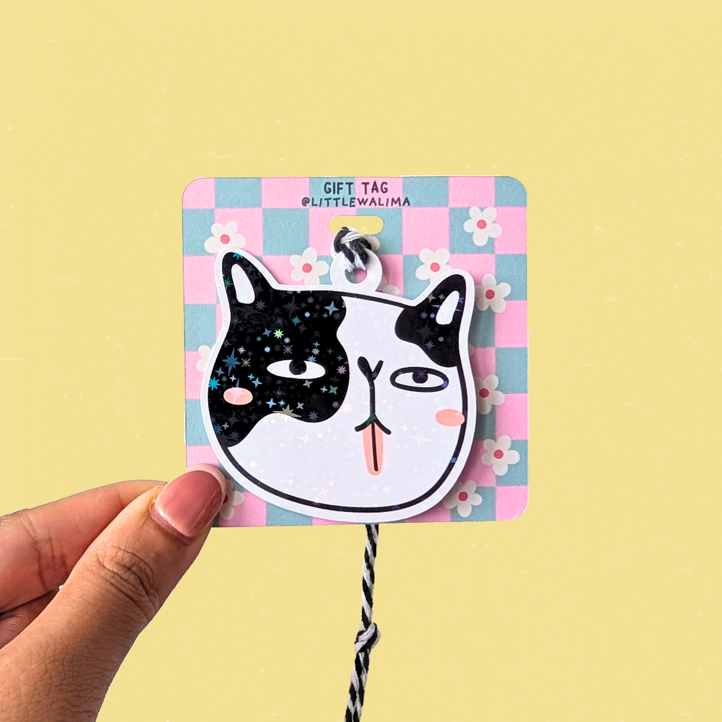 Judgy Cat Face Gift Tag — Yass Plasticss