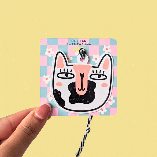 Judgy Cat Face Gift Tag — You Can't See Me