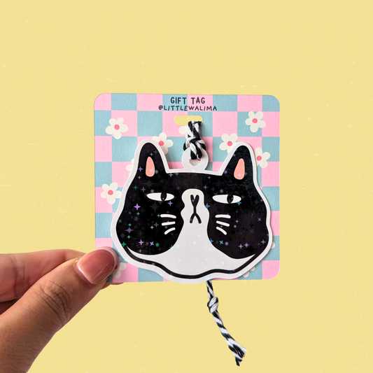 Judgy Cat Face Gift Tag — You're So Sus