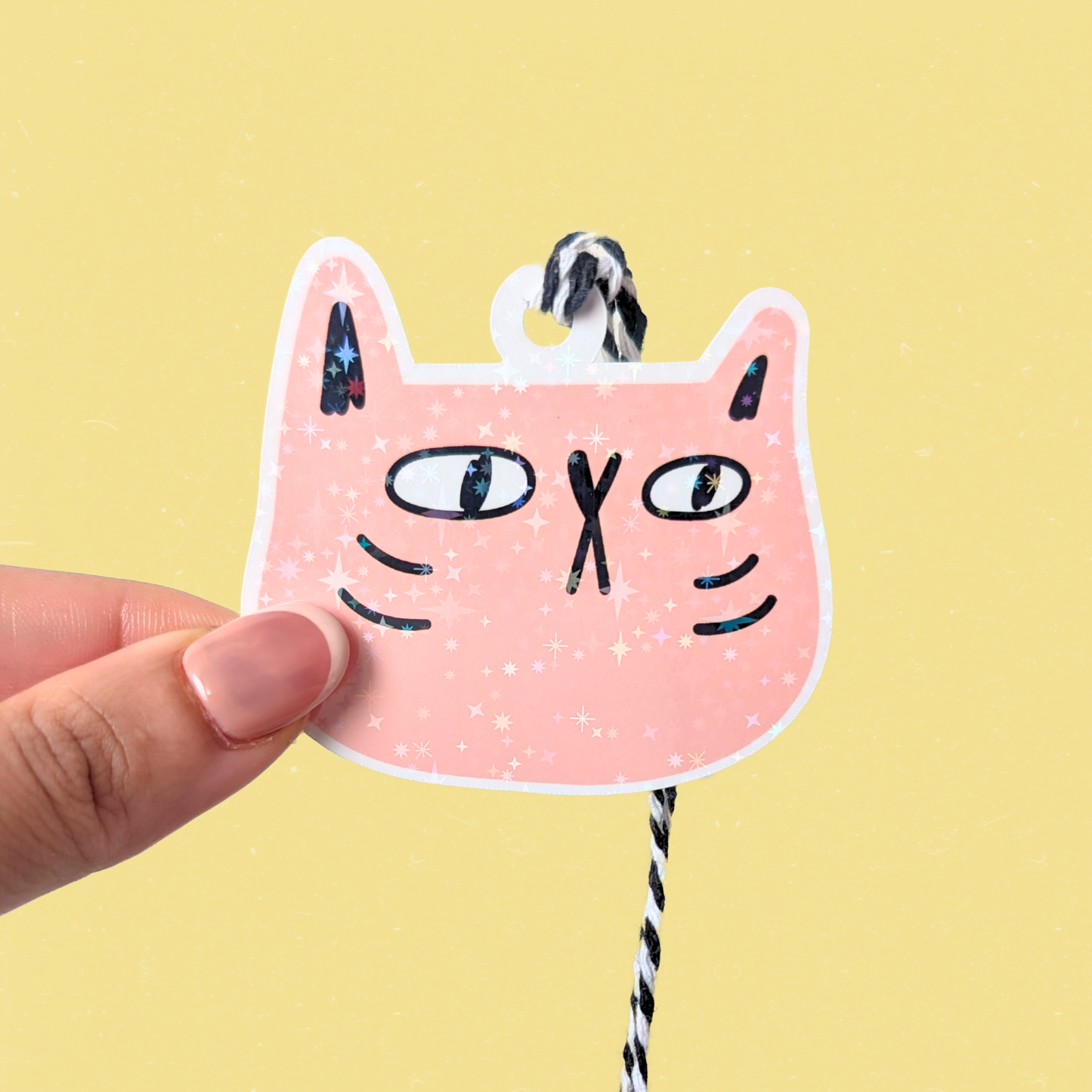 Judgy Cat Face Gift Tag — Nope
