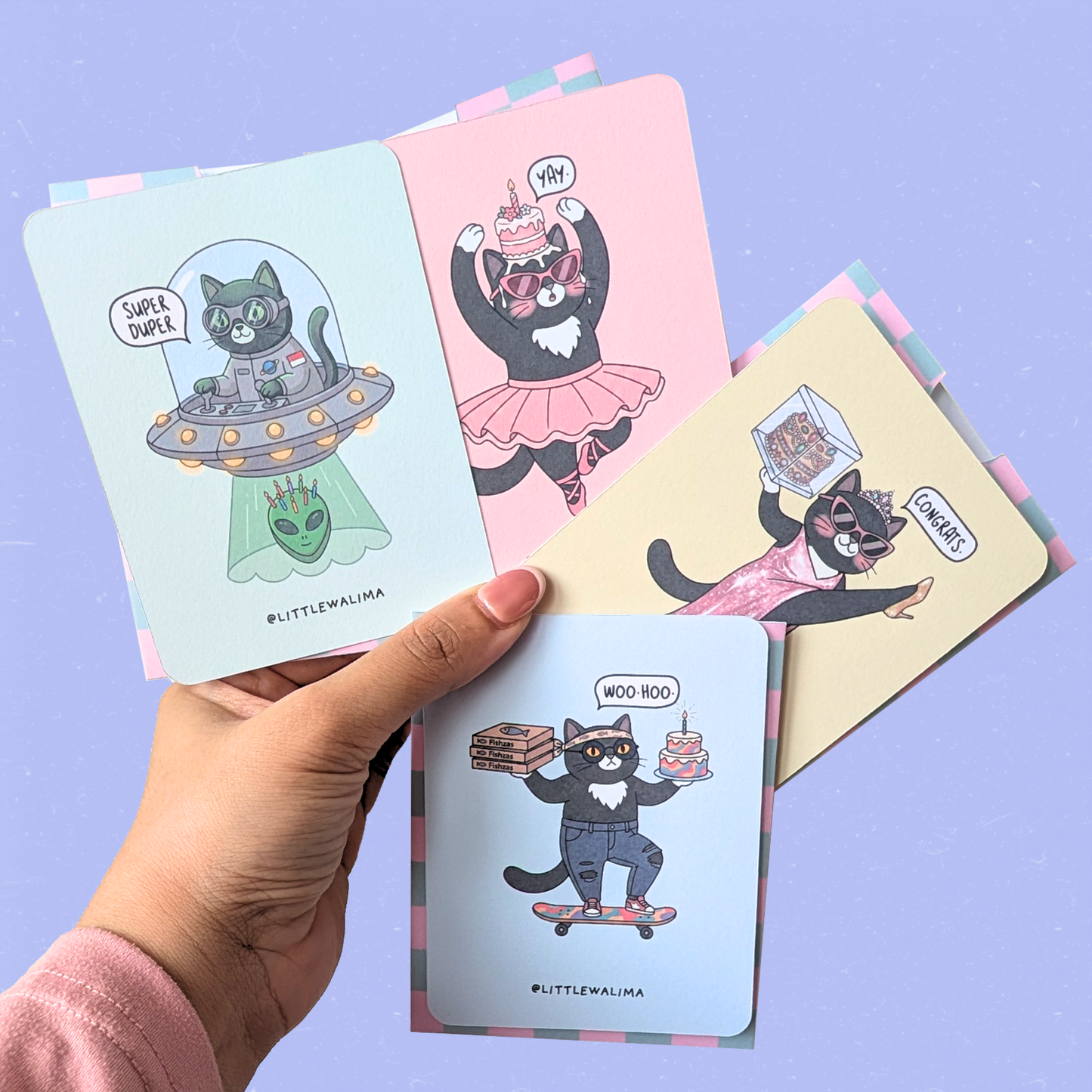 Cat & Cake Medium Card — The Prima Ballerina