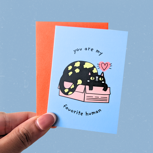 Clingy Cat Mini Card — You Are My Favorite Human