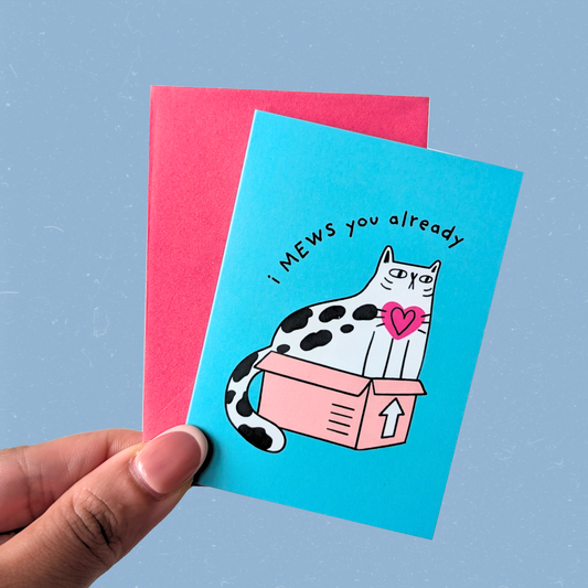 Clingy Cat Mini Card — I MEWS You Already