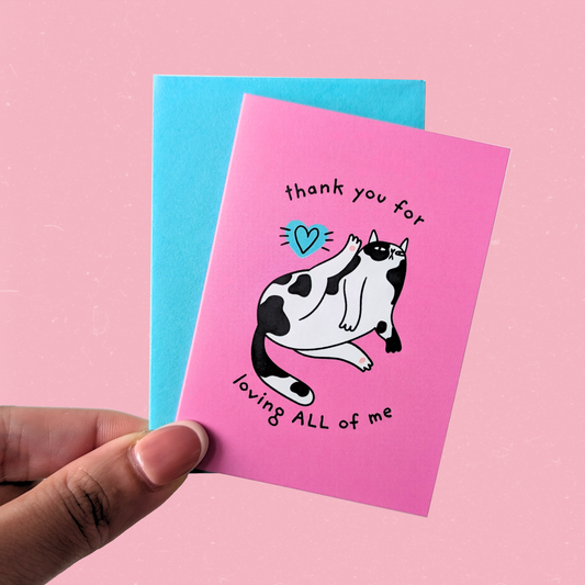 Clingy Cat Mini Card — Thank You For Loving ALL of Me
