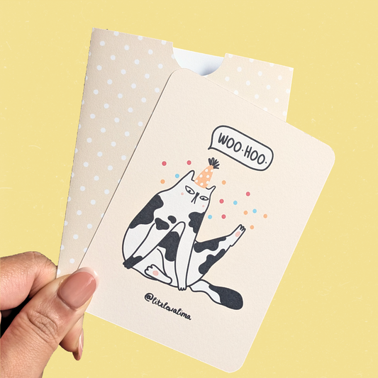 Congrats Cat Medium Card — Woo. Hoo.