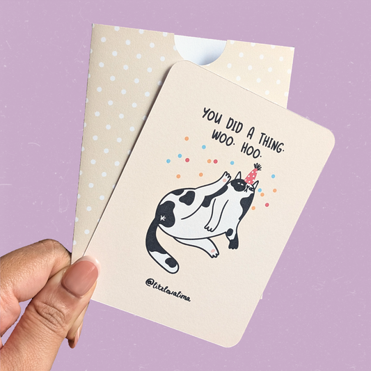 Congrats Cat Medium Card — You Did A Thing. Woo. Hoo.
