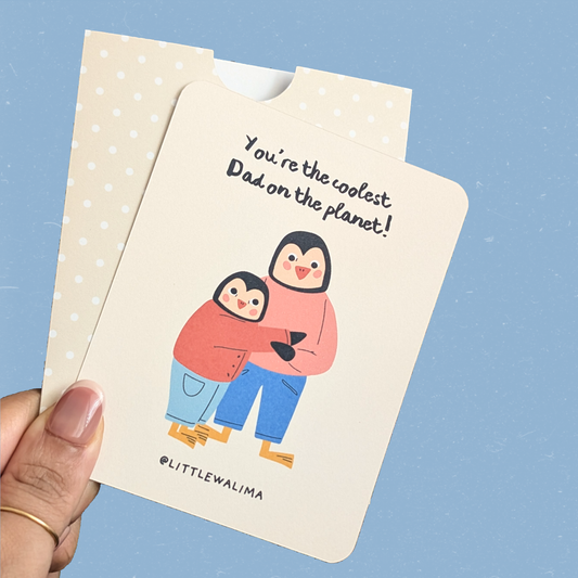 Father Animal Medium Card — Daddy Penguin