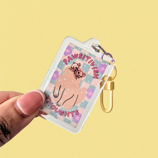 Adorkable Cat Pastel Charm Keychain — Pawsitivish Thoughts Mewnicorns Mewmaids
