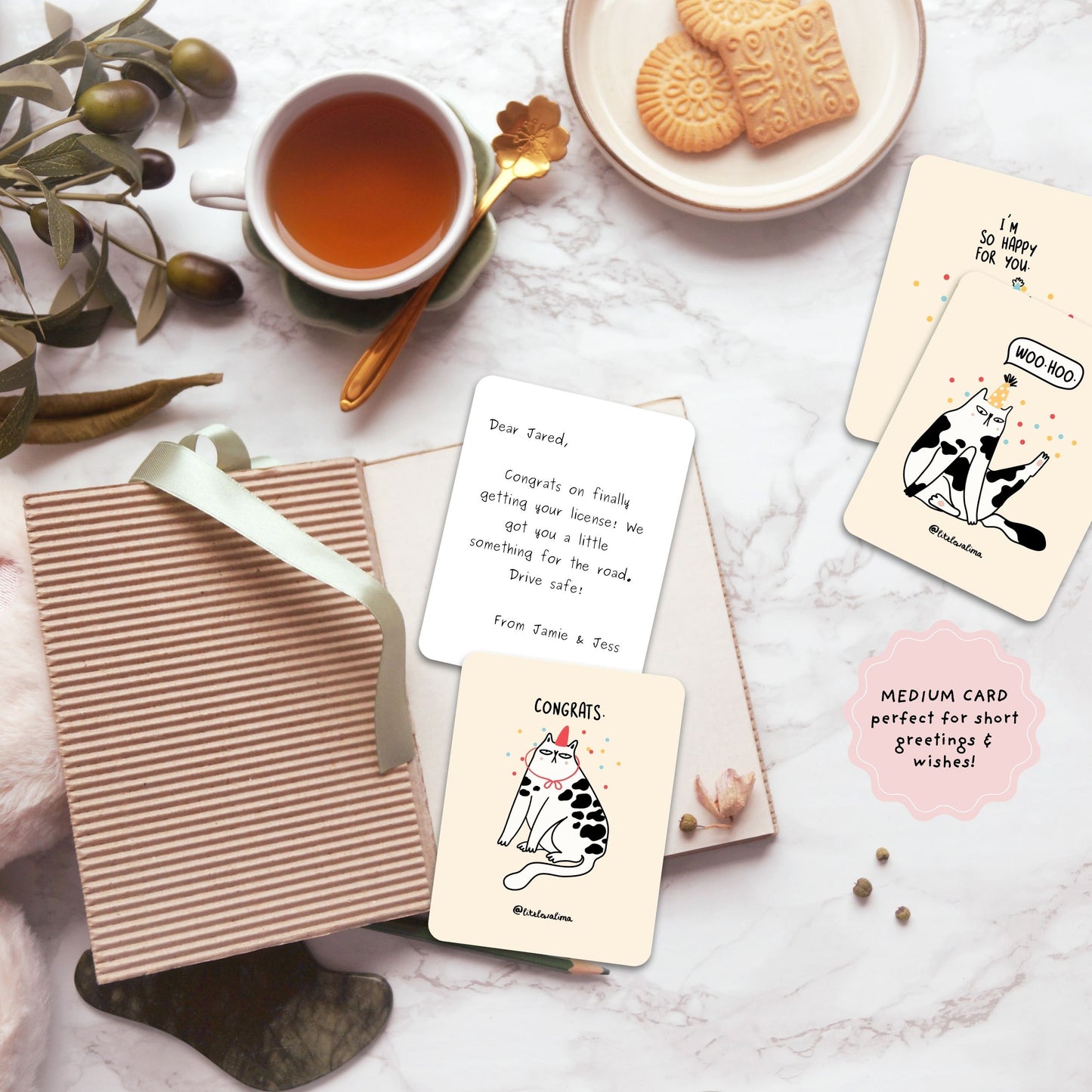 Congrats Cat Medium Card — Congrats.