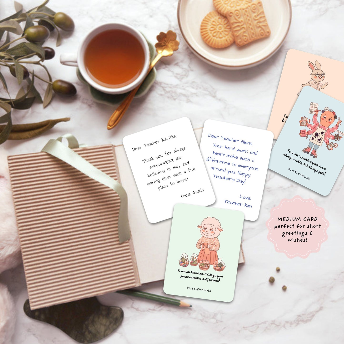 Punny Praise for Teacher Medium Card — Teacher Octopus