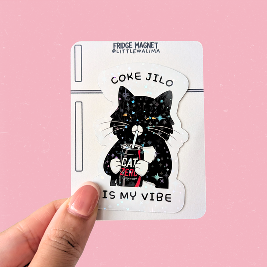 Daily Moods Tuxedo Cat Fridge Magnet — Coke Jilo Is My Vibe