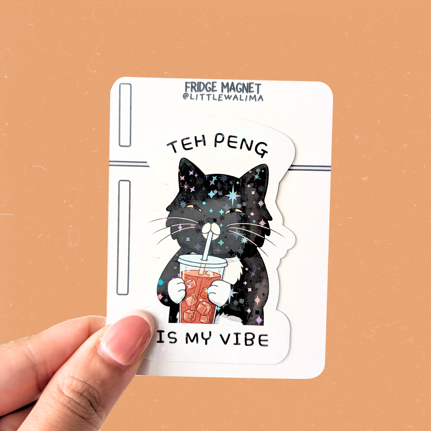Daily Moods Tuxedo Cat Fridge Magnet — Teh Peng Is My Vibe