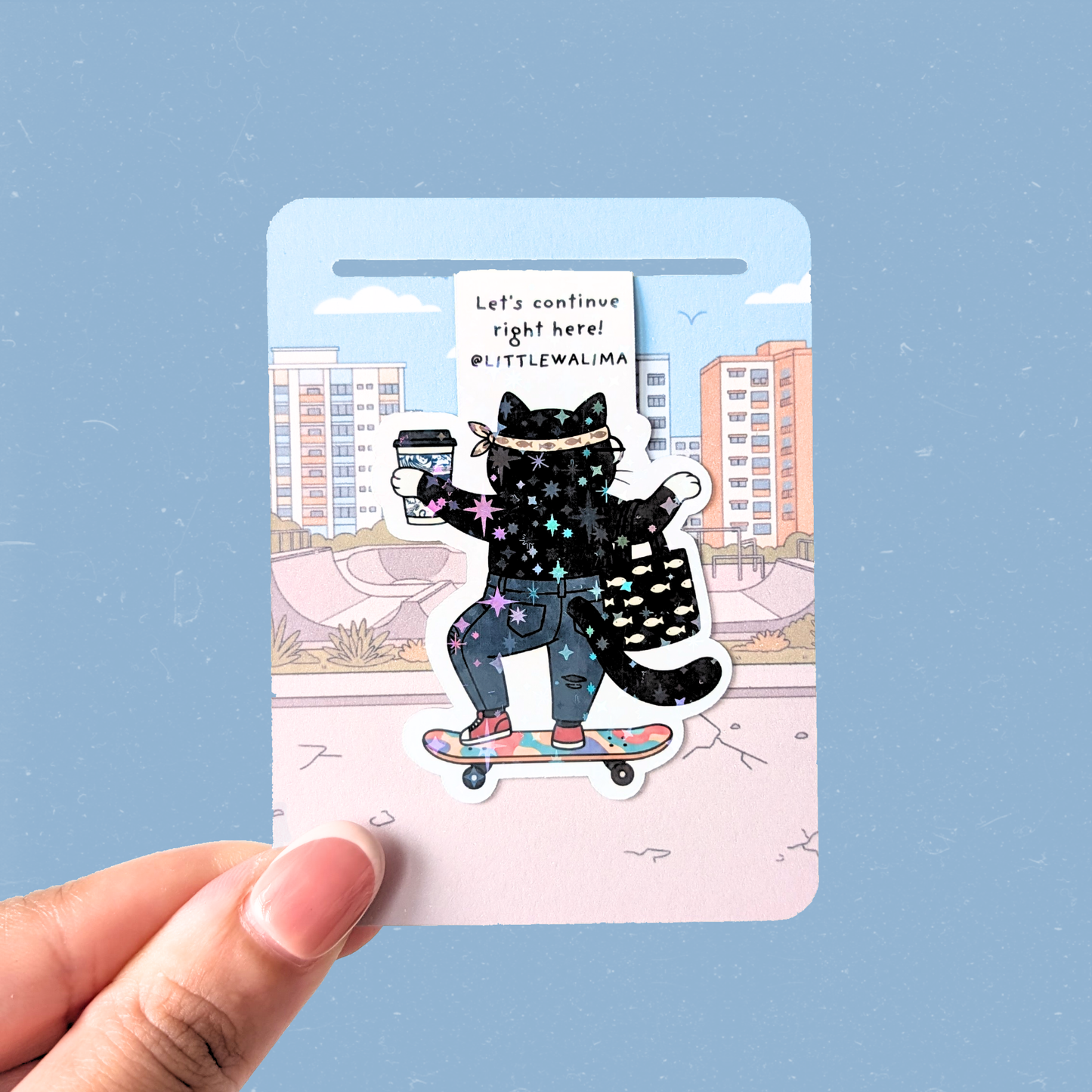 Purr-sonality Cat Magnetic Bookmark — The Skater Cat