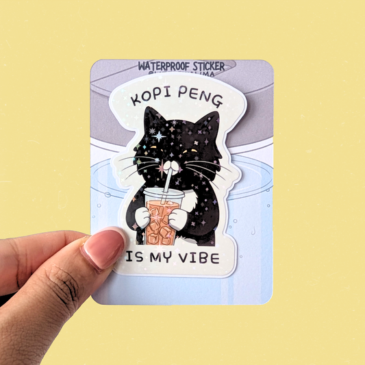 Your Neighborhood Tuxedo Cat Sticker — Kopi Peng Is My Vibe