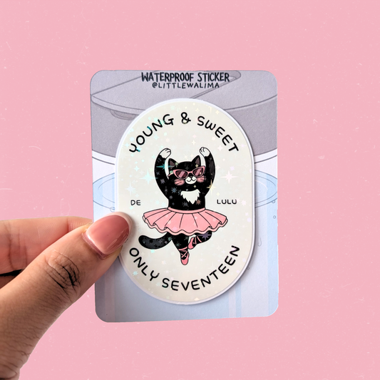 Your Neighborhood Tuxedo Cat Sticker — Young & Sweet Only Seventeen